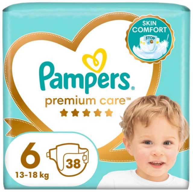 Pampers Premium Care No.6 (13+kg) Πάνες, 38 τεμάχια