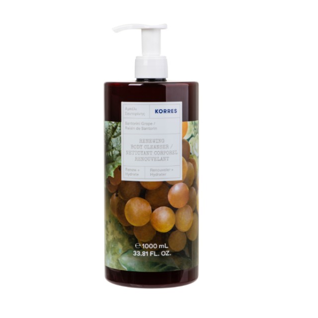 Korres Renewing Body Cleanser Αφρόλουτρο Αμπέλι Σαντορίνης, 1000ml