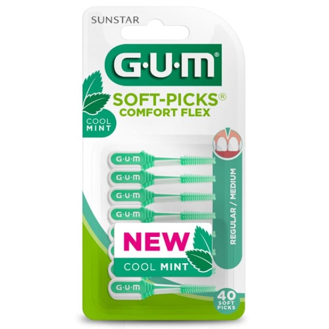 GUM 670 SOFT-PICKS C FLEX MINT REG X40 NEW!