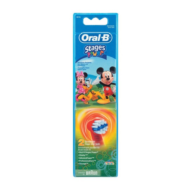 Oral-B Stages Power Παιδικές Ανταλλακτικές Κεφαλές Mickey Mouse 2Τμχ.