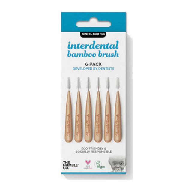 The Humble Co Interdental Cleaning Μεσοδόντια Βουρτσάκια Καθαρισμού Size 3 ? 0,60mm Μπλε 6τμχ