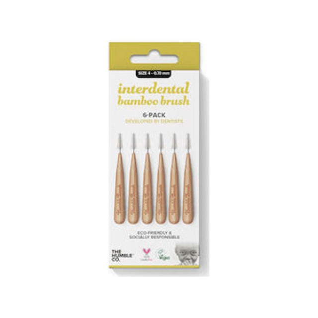 The Humble Co. Interdental Bamboo Brush Size 4 - 0.70 mm Yellow 6τμχ