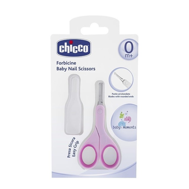 Chicco Ψαλιδάκι Ασφαλείας με Θήκη 0m+ Ροζ 1τμχ. (05912-10)